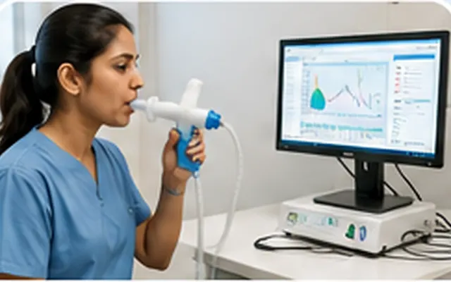 Spirometry and pulmonary function testing at Lung Care, Coimbatore